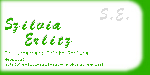 szilvia erlitz business card